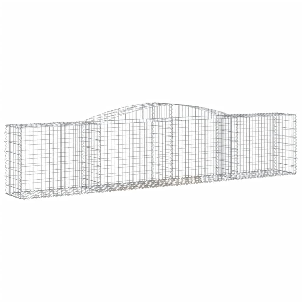 Arched Gabion Baskets 8 pcs 157.5"x19.7"x31.5"/39.4" Galvanized Iron