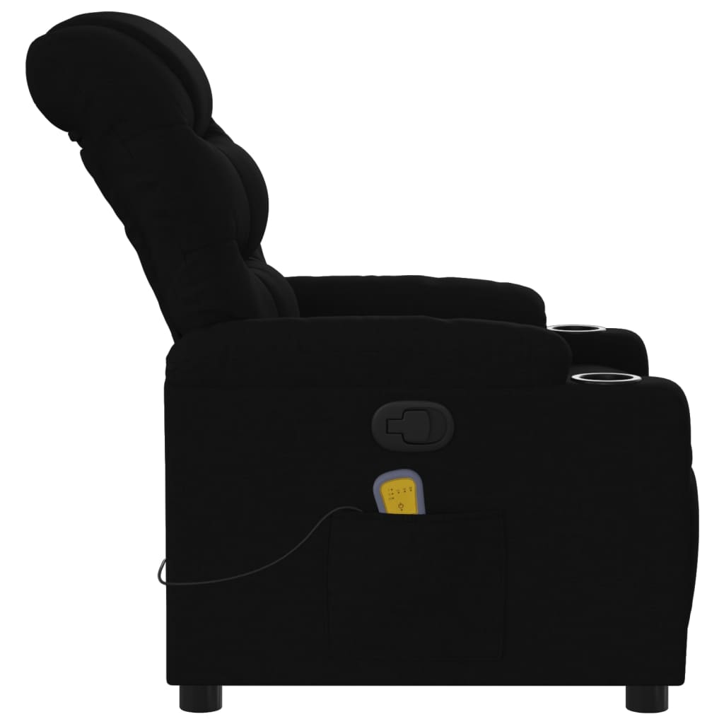 Massage Recliner Chair Black Fabric