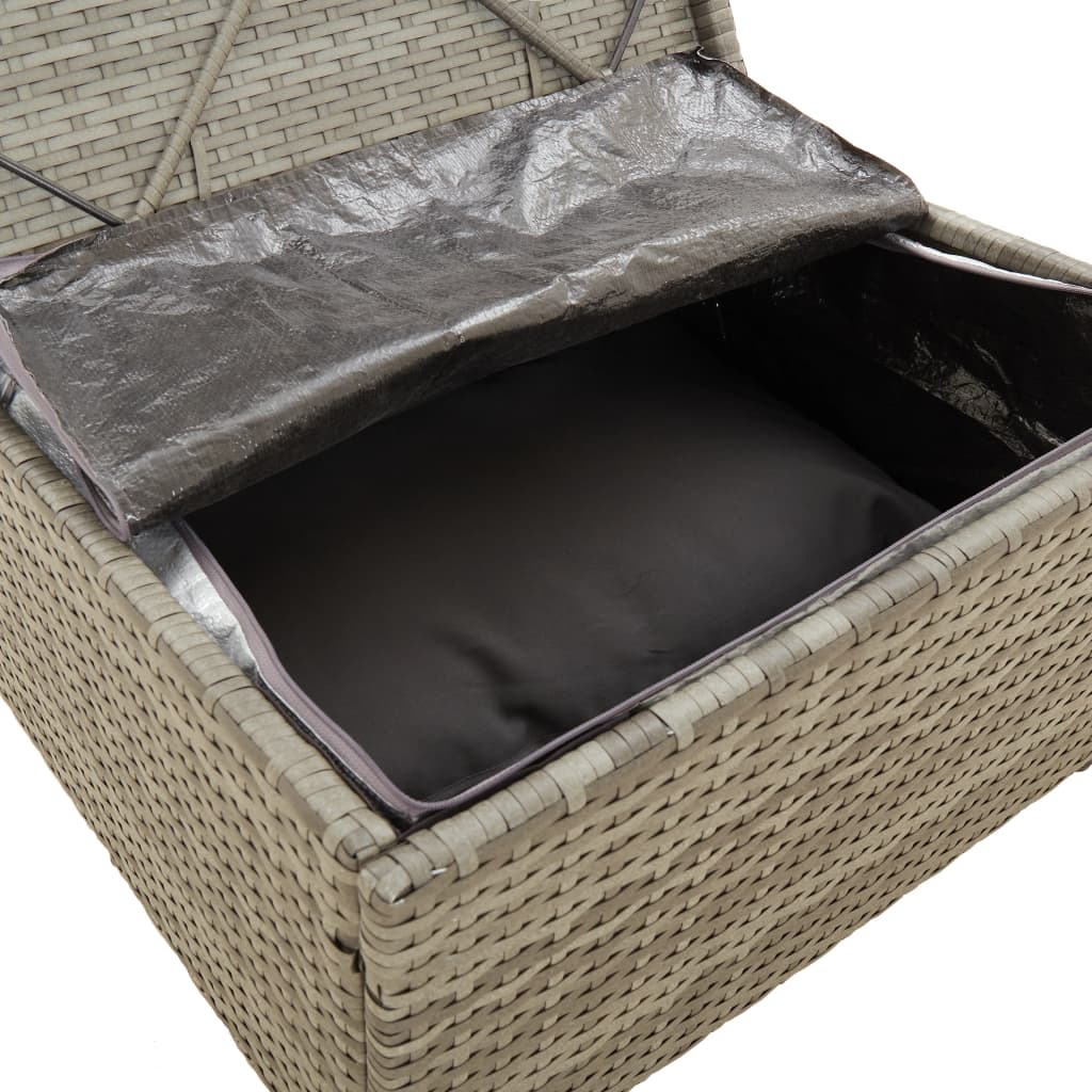 2-Seater Patio Sofa with Cushions Gray Poly Rattan