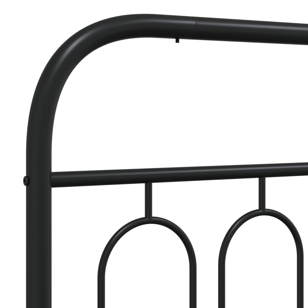 Metal Bed Frame without Mattress with Footboard Black 59.1"x78.7"