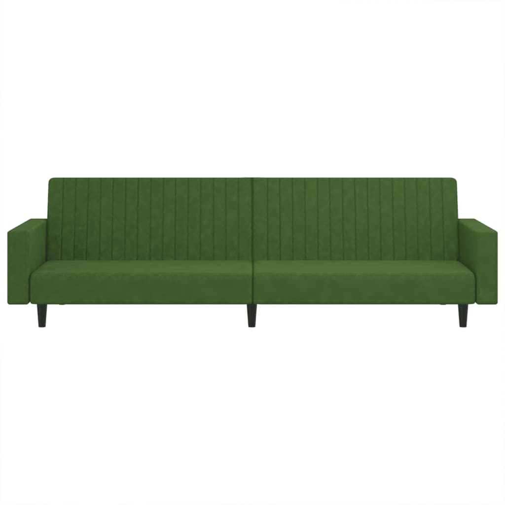 2-Seater Sofa Bed Dark Green Velvet