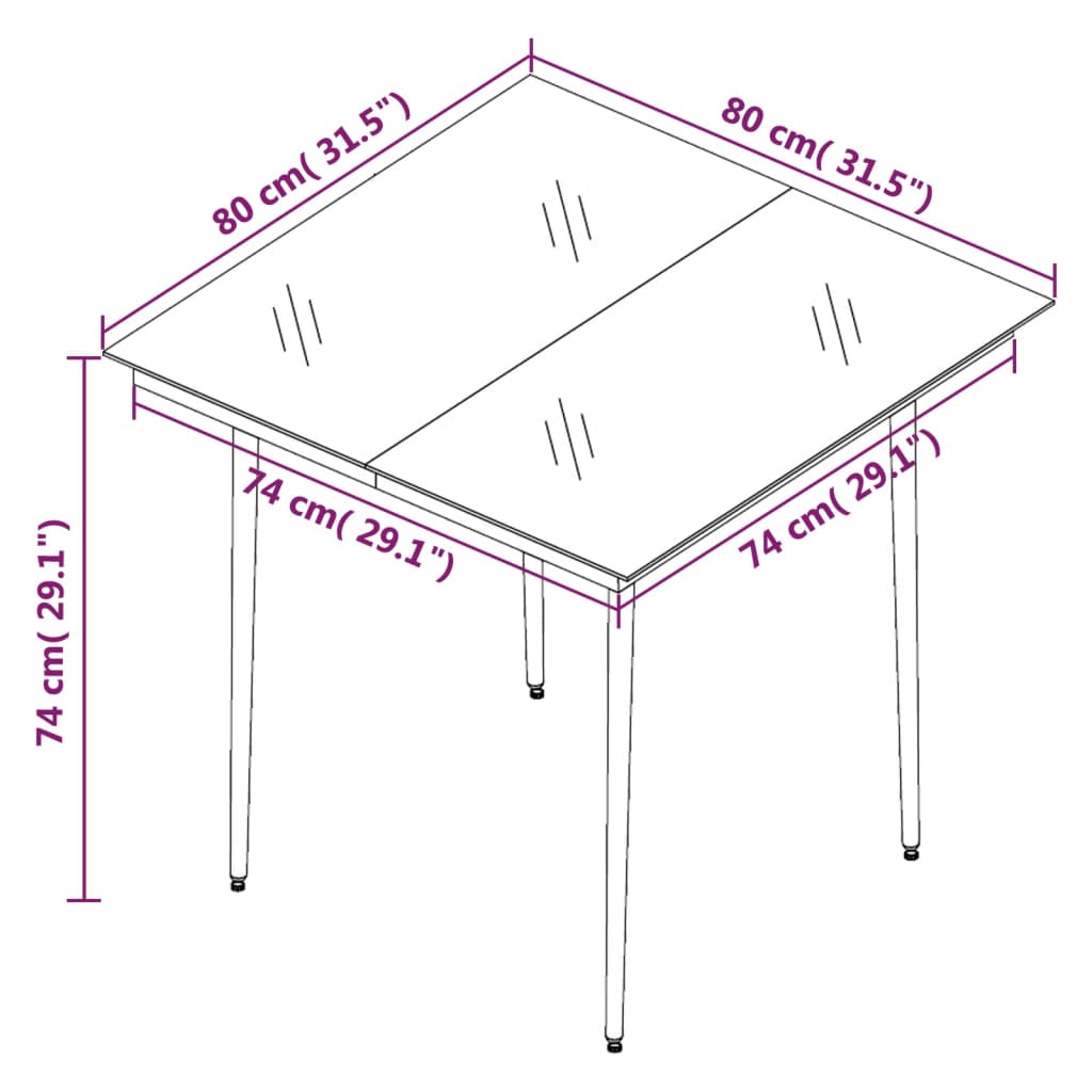 5 Piece Patio Dining Set Gray