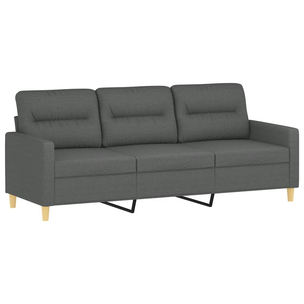 4 Piece Sofa Set with Cushions Dark Gray Fabric