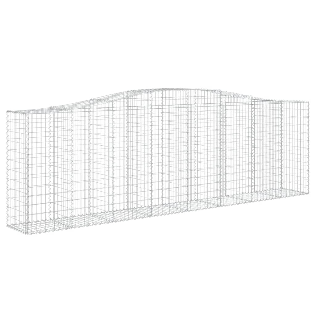 Arched Gabion Baskets 10 pcs 157.5"x19.7"x47.2"/55.1" Galvanized Iron