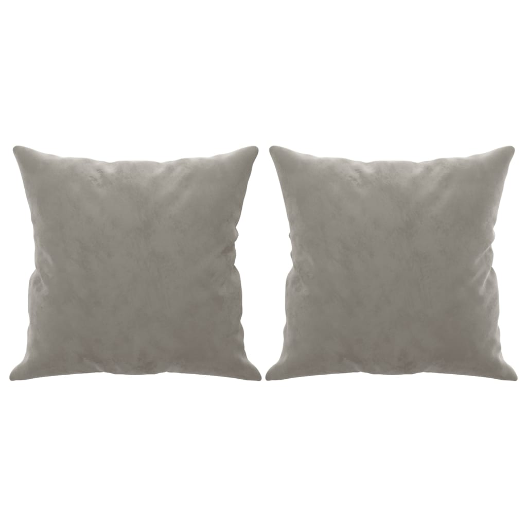 Throw Pillows 2 pcs Light Gray 15.7"x15.7" Velvet