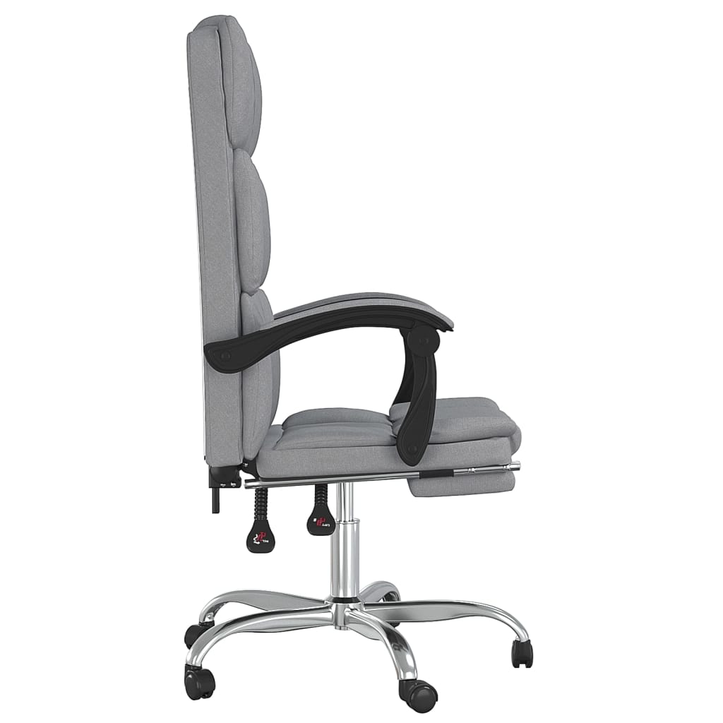 Reclining Office Chair Light Gray Fabric