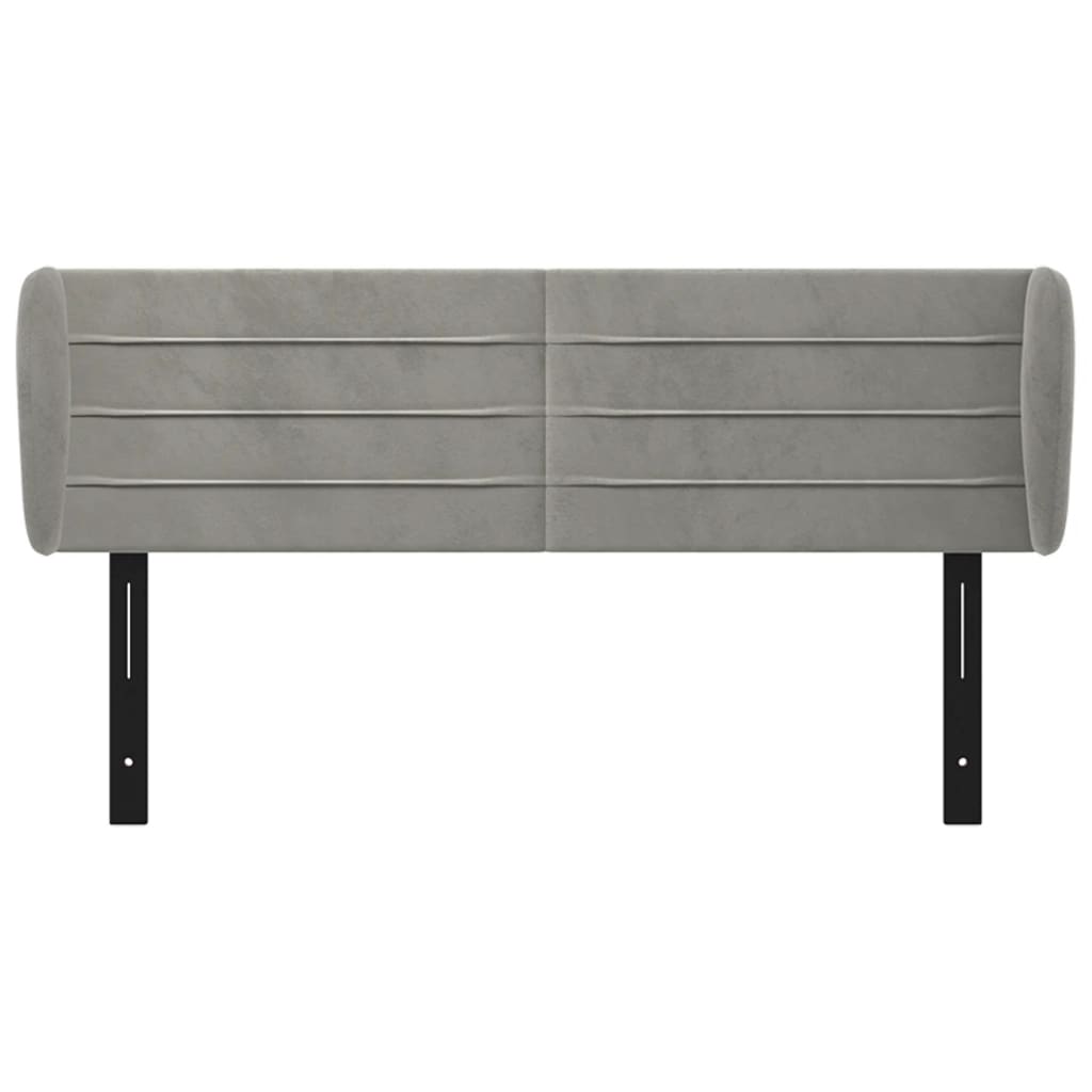 Headboard with Ears Light Gray 57.9"x9.1"x30.7"/34.6" Velvet