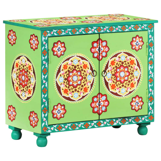 Hand Painted Sideboard Multicolor 27.6"x13.8"x23.6" Solid Mango Wood