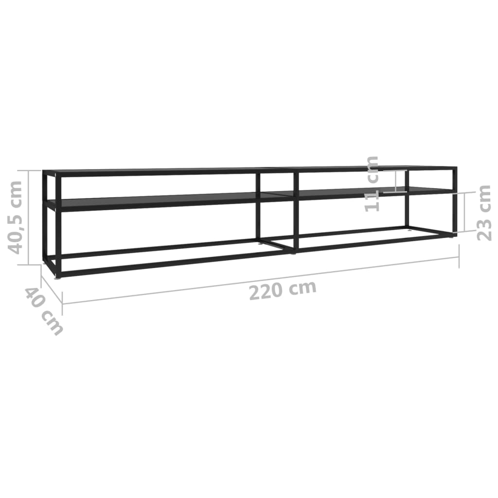 TV Stand Black 86.6"x15.7"x15.9" Tempered Glass