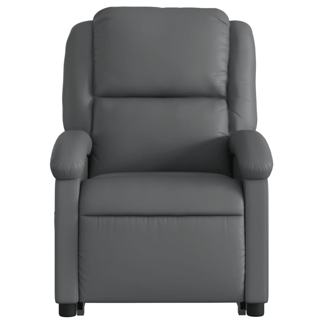 Stand up Recliner Chair Gray Faux Leather