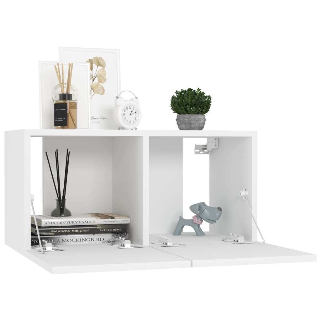 10 Piece TV Stand Set White Engineered Wood