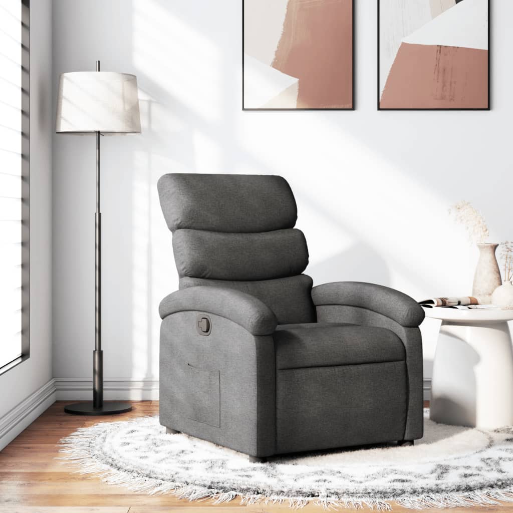 Recliner Chair Dark Gray Fabric