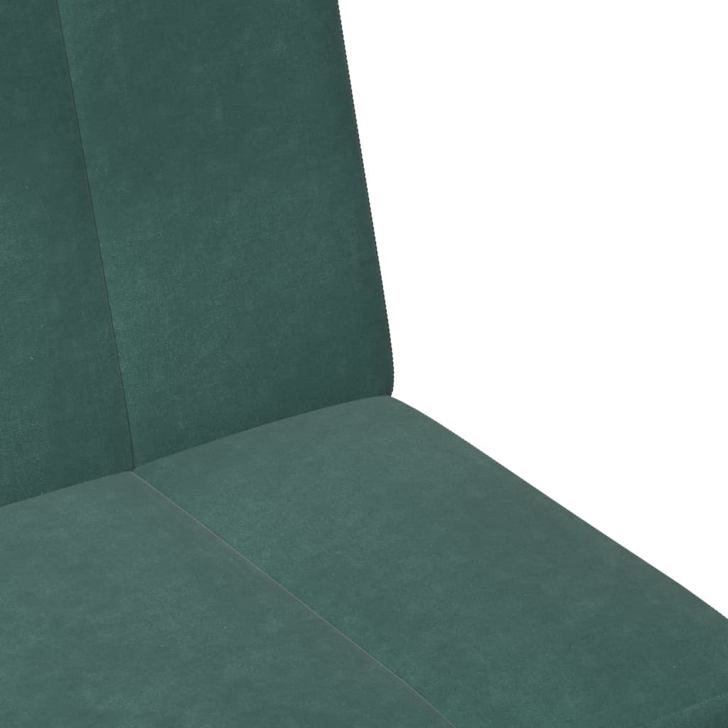 2-Seater Sofa Bed with Footstool Dark Green Velvet