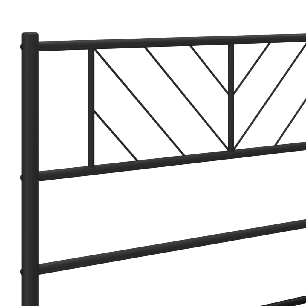 Metal Bed Frame without Mattress with Headboard Black 76"x79.9"