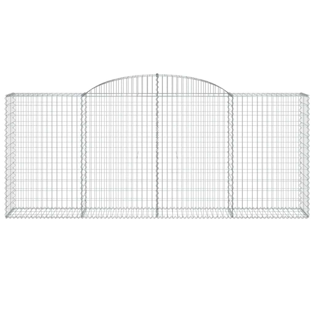 Arched Gabion Baskets 5 pcs 118.1"x19.7"x47.2"/55.1" Galvanized Iron