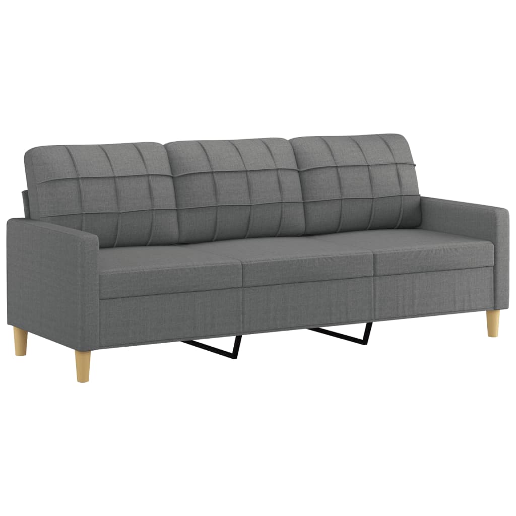 4 Piece Sofa Set with Cushions Dark Gray Fabric