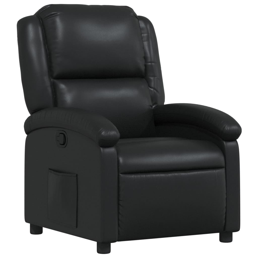 Recliner Chair Black Faux Leather