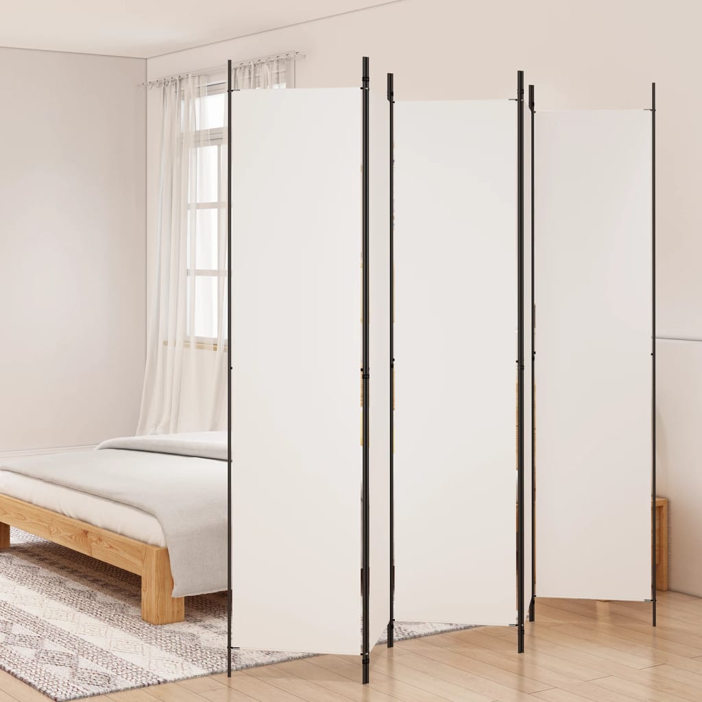 5-Panel Room Divider White 98.4"x86.6" Fabric