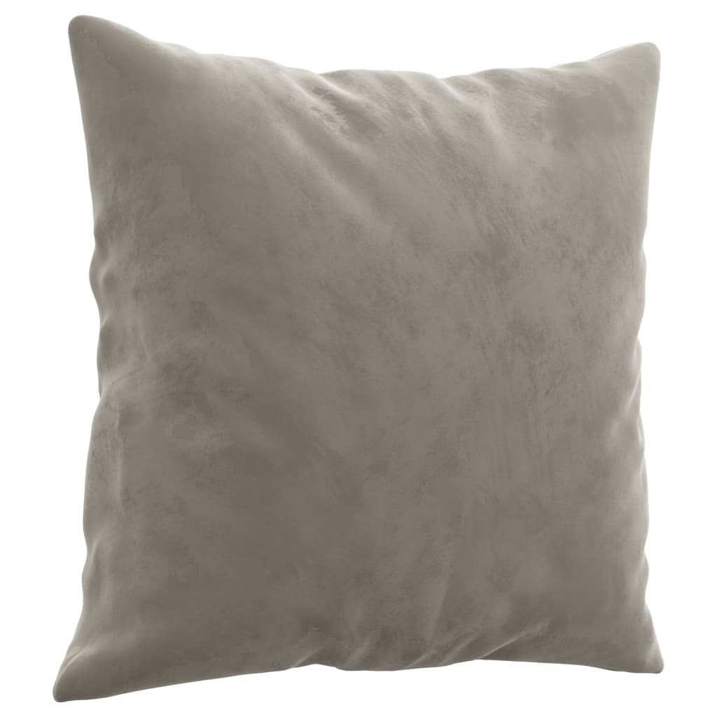 Throw Pillows 2 pcs Light Gray 15.7"x15.7" Velvet