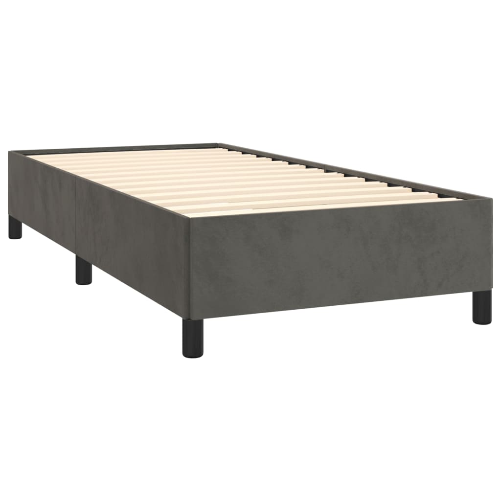 Bed Frame without Mattress Dark Gray 39.4"x74.8" Twin Velvet