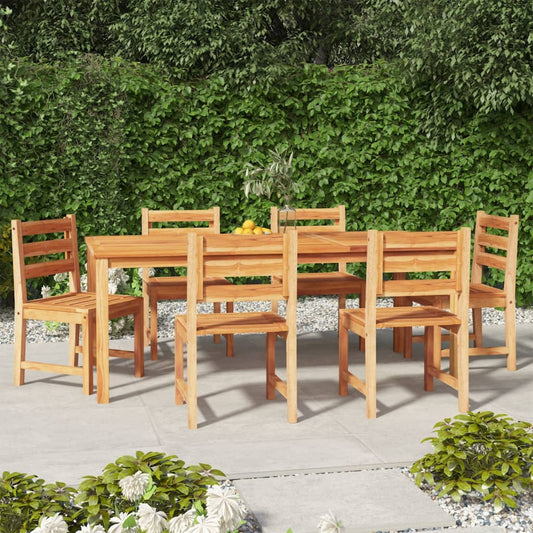 7 Piece Patio Dining Set Solid Wood Teak