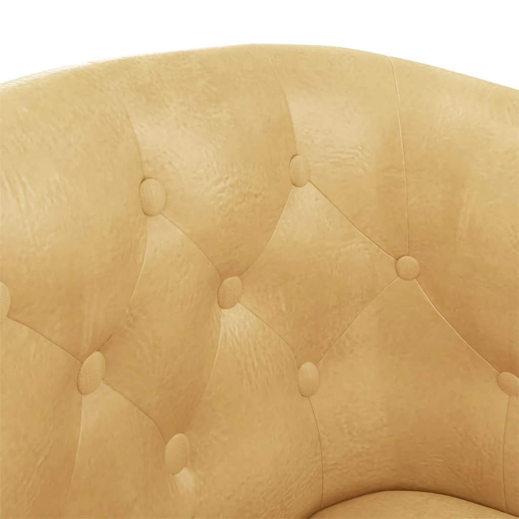 Tub Chair Gold Faux Leather