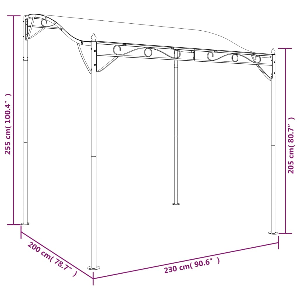 Canopy Cream 6.6'x7.5' 0.6 oz/ft² Fabric and Steel