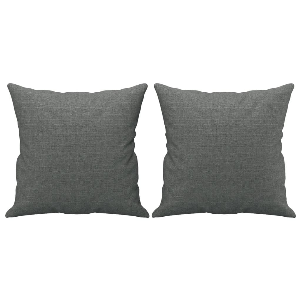 2 Piece Sofa Set with Pillows Dark Gray Fabric