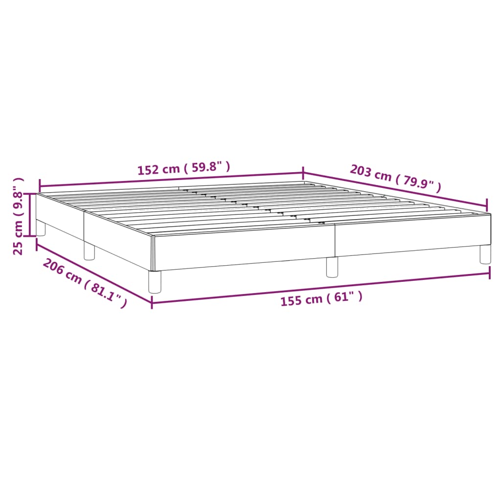 Bed Frame without Mattress Dark Gray 59.8"x79.9" Queen Fabric