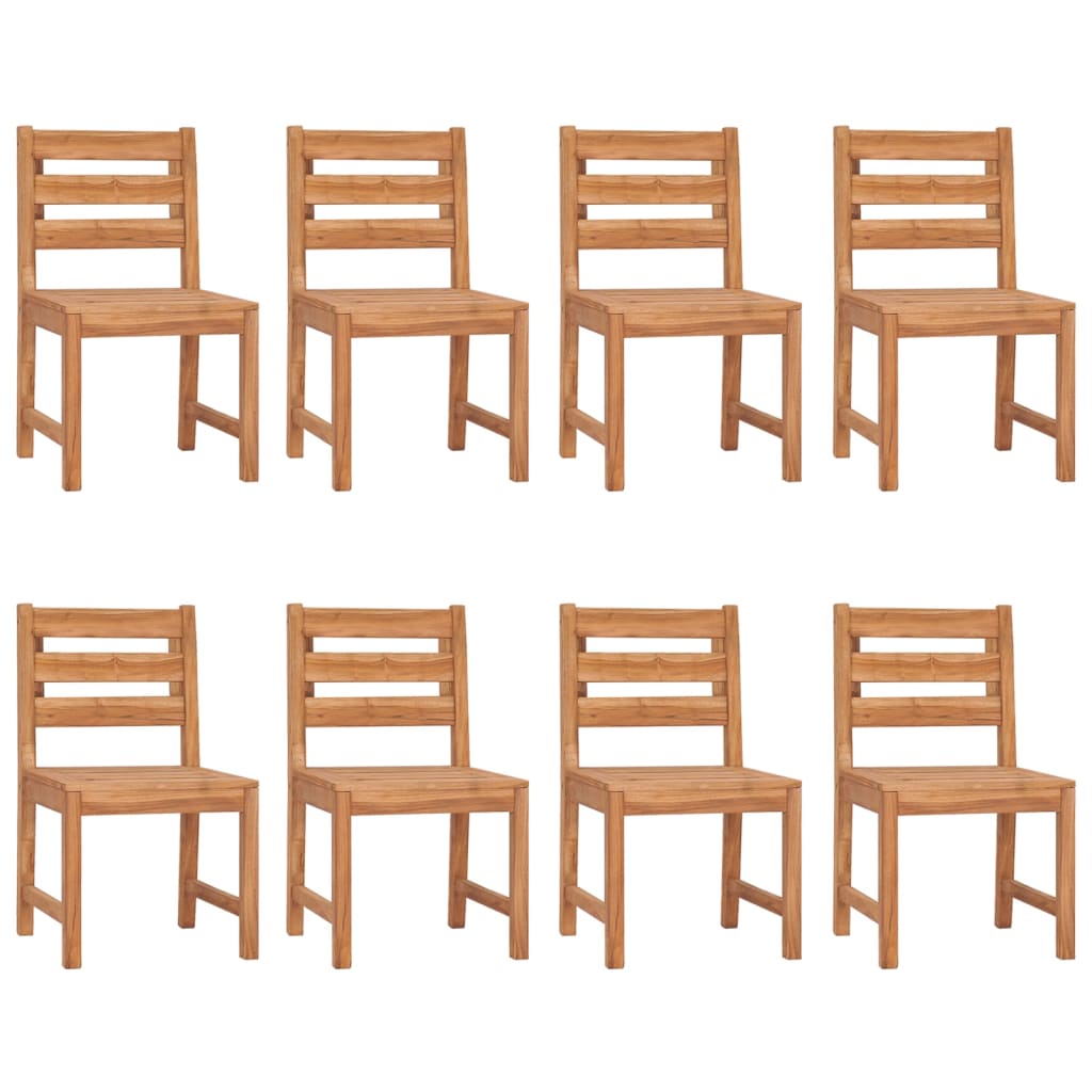 Patio Chairs 8 pcs Solid Wood Teak