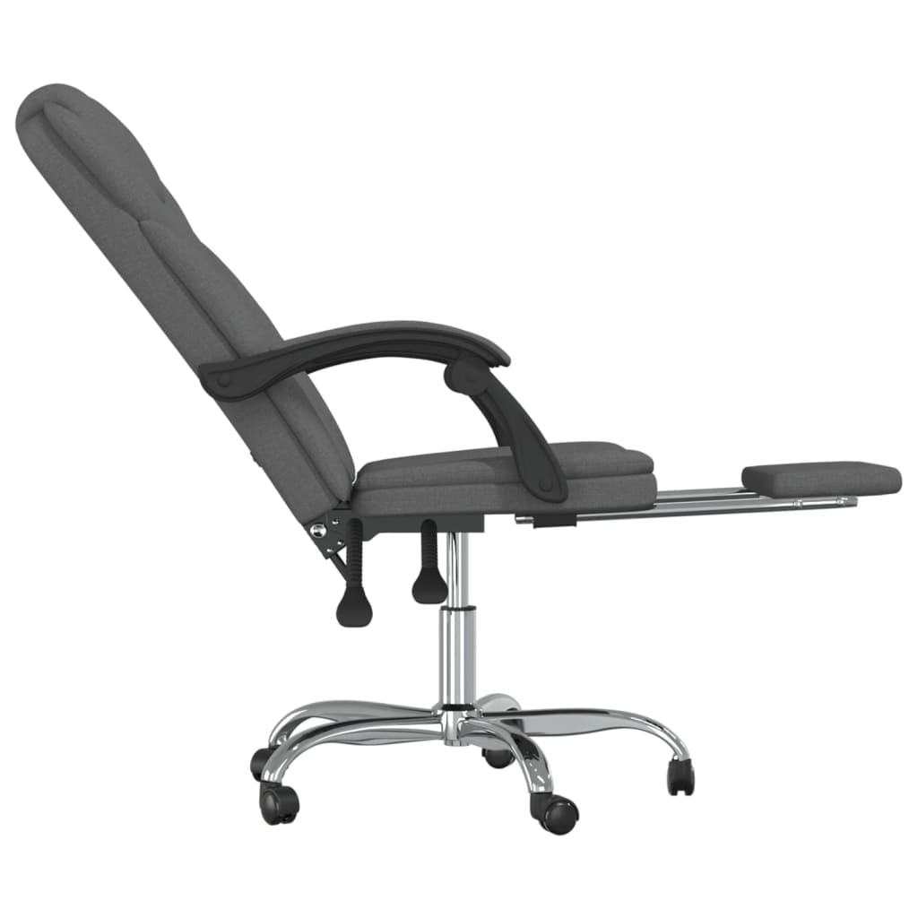 Reclining Office Chair Dark Gray Fabric