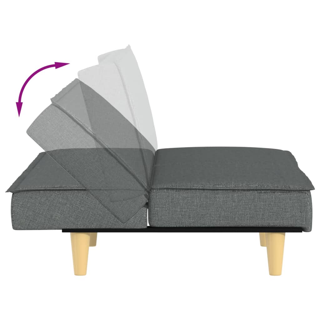 Sofa Bed Dark Gray Fabric