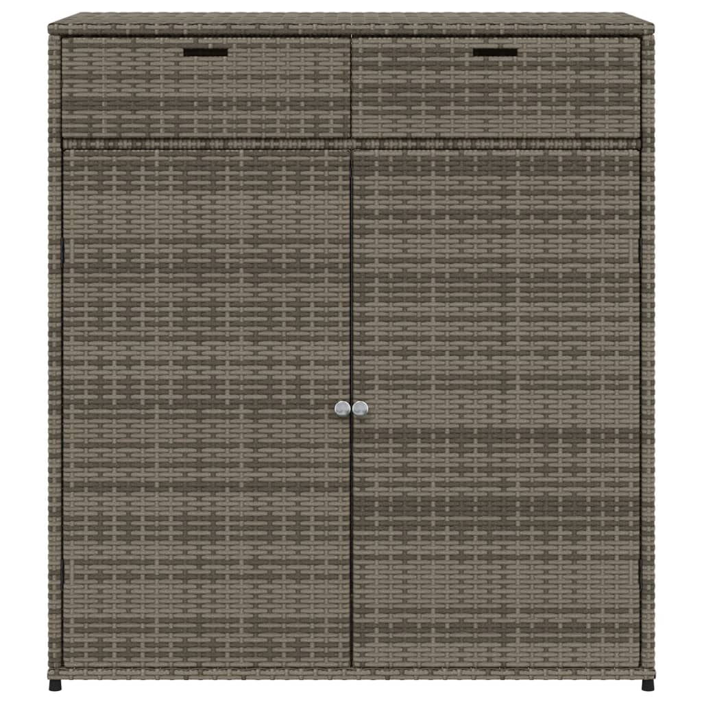 Patio Storage Cabinet Gray 41.3"x21.7"x44.5" Poly Rattan