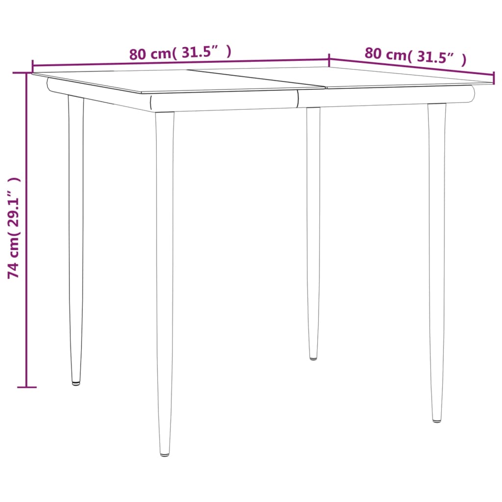 5 Piece Patio Dining Set Poly Rattan