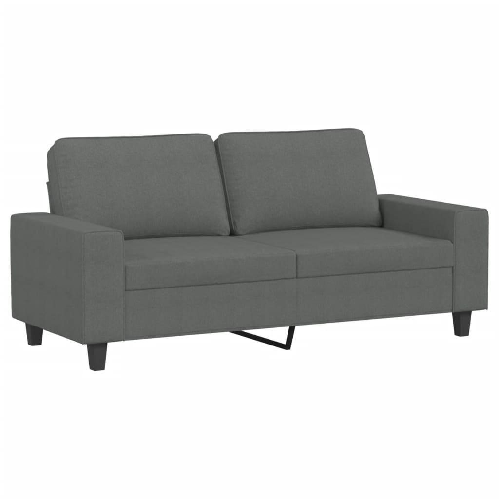 2 Piece Sofa Set Dark Gray Fabric