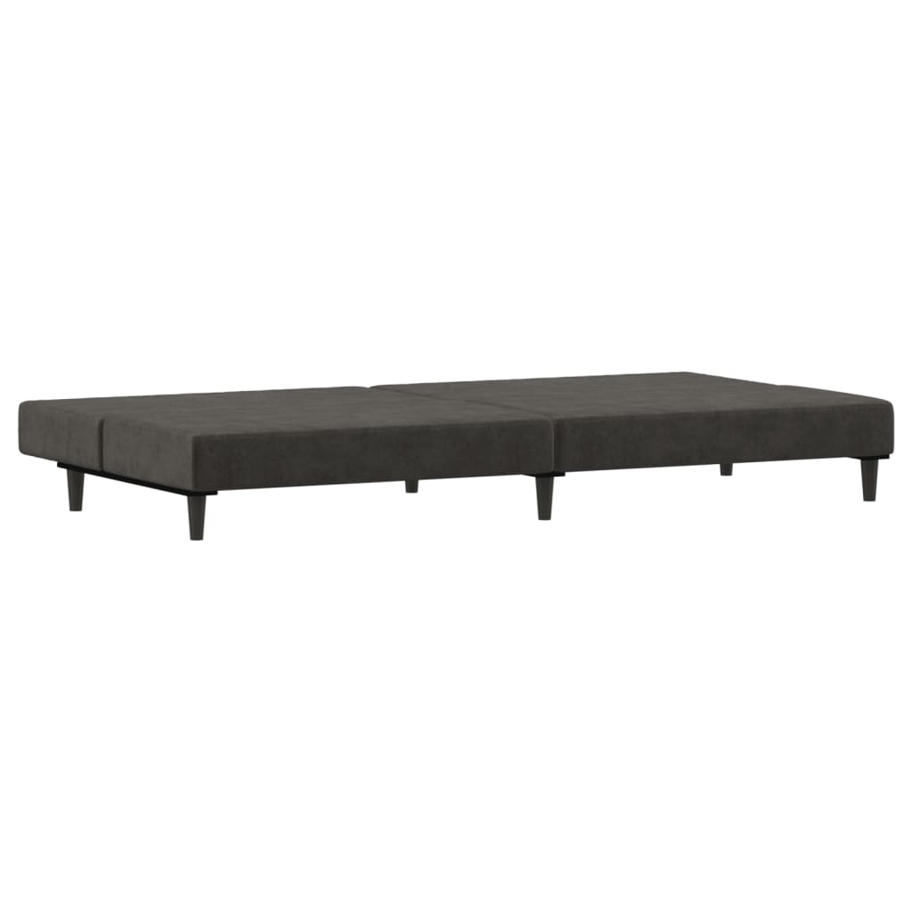 2-Seater Sofa Bed Dark Gray Velvet