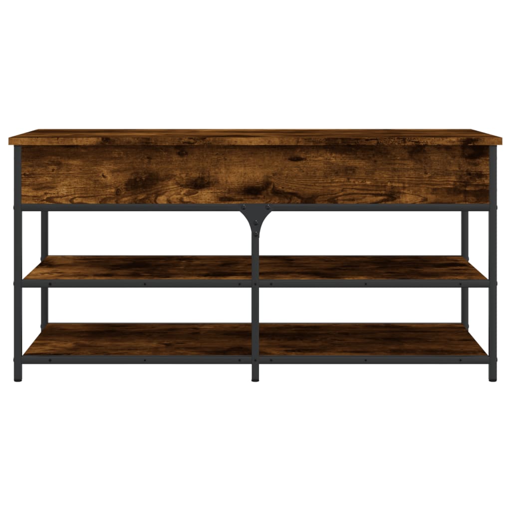 Shoe Bench Smoked Oak 39.4"x16.7"x19.7" Engineered Wood