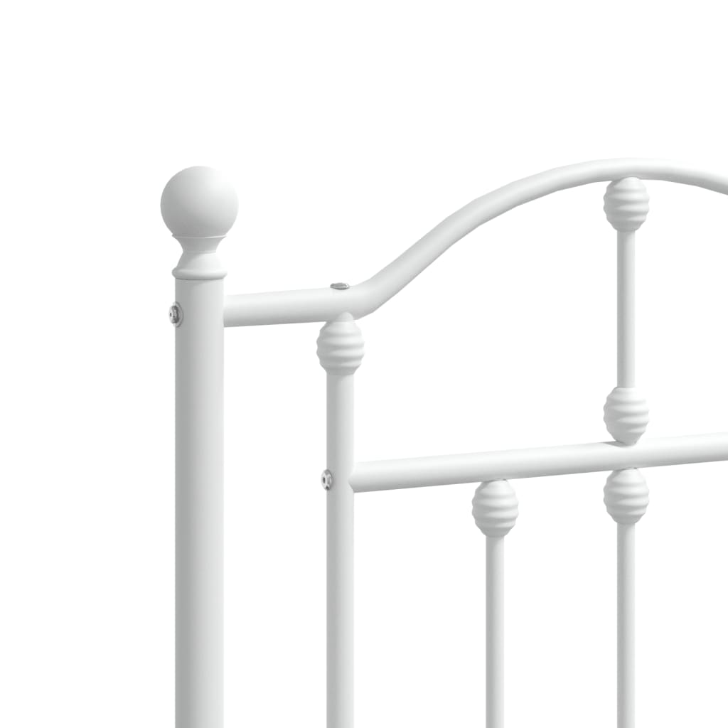 Metal Bed Frame without Mattress with Headboard White 72"x83.9"