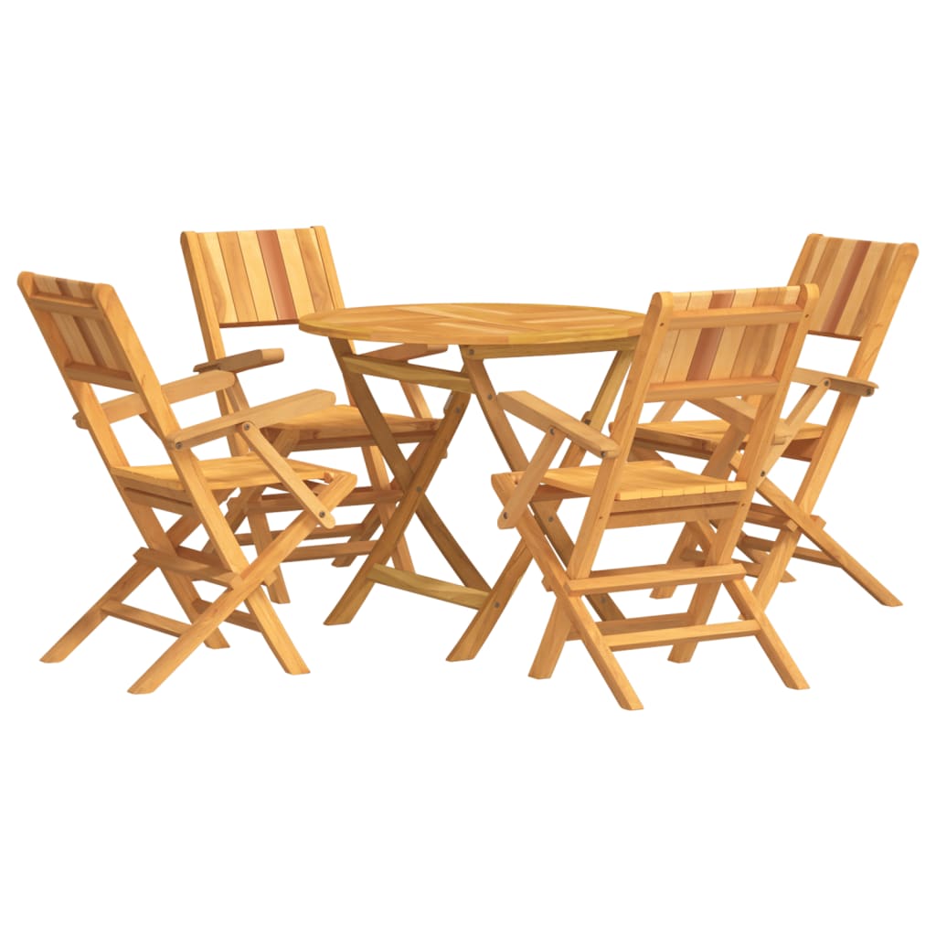 5 Piece Patio Dining Set Solid Wood Teak