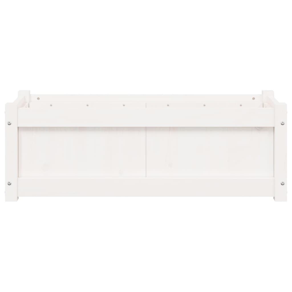 Garden Planter White 35.4"x12.2"x12.2" Solid Wood Pine