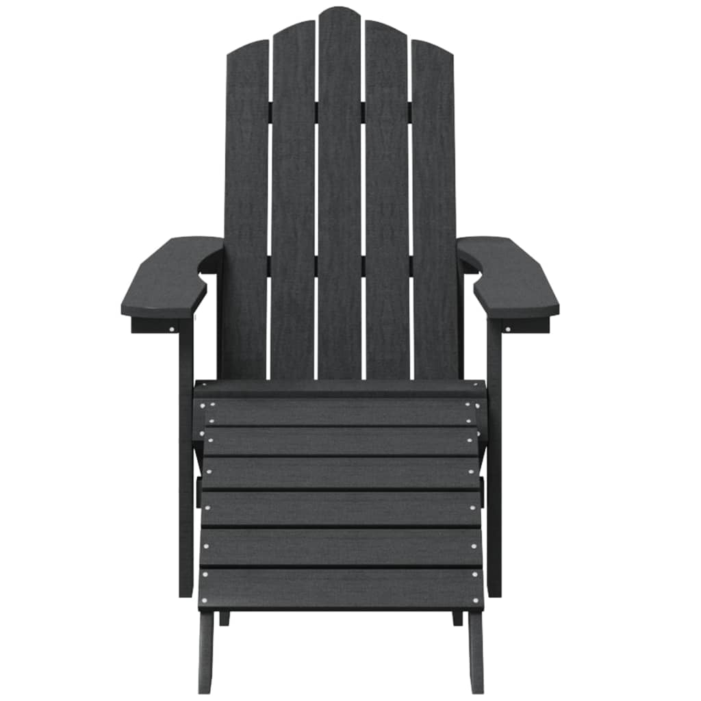 Patio Adirondack Chairs 2 pcs with Footstools HDPE Anthracite