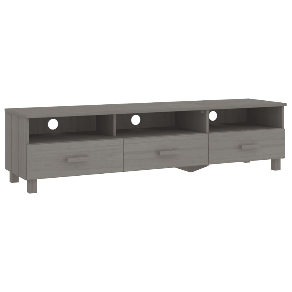 TV Stand HAMAR Light Gray 62.2"x15.7"x15.7" Solid Wood Pine