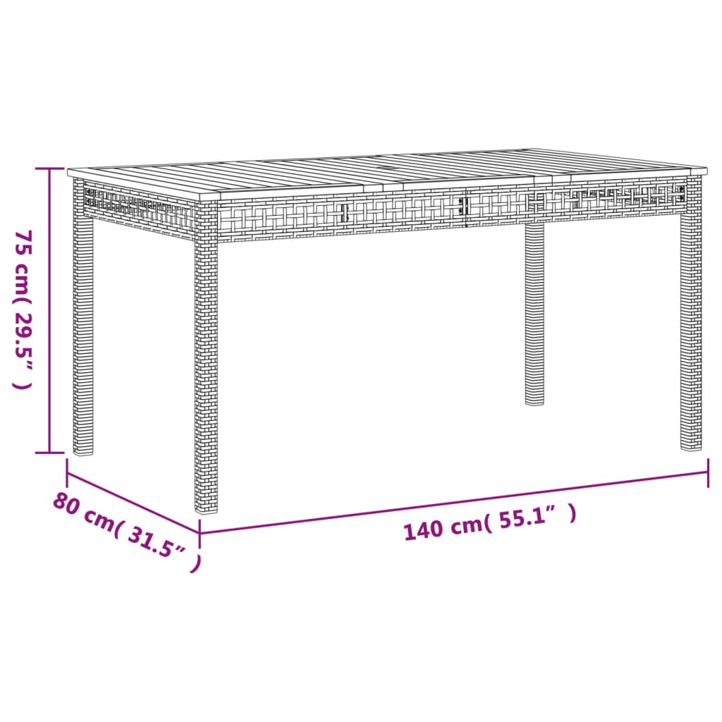 3 Piece Patio Dining Set with Cushions Gray Poly Rattan