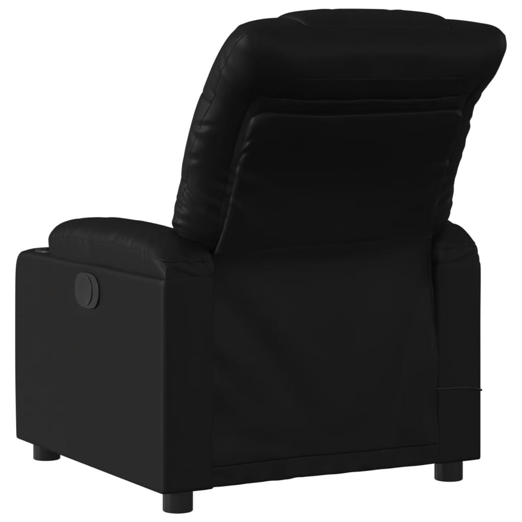 Electric Massage Recliner Chair Black Faux Leather