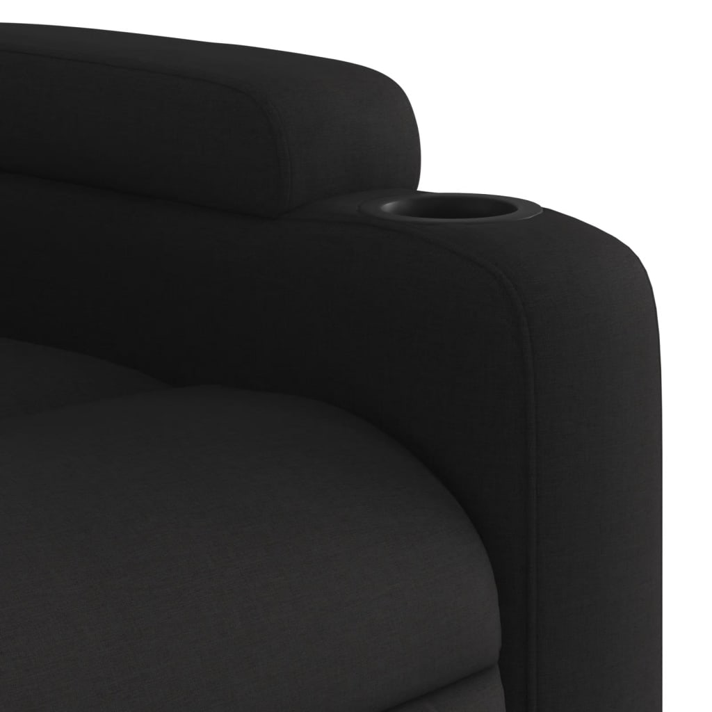 Massage Recliner Chair Black Fabric