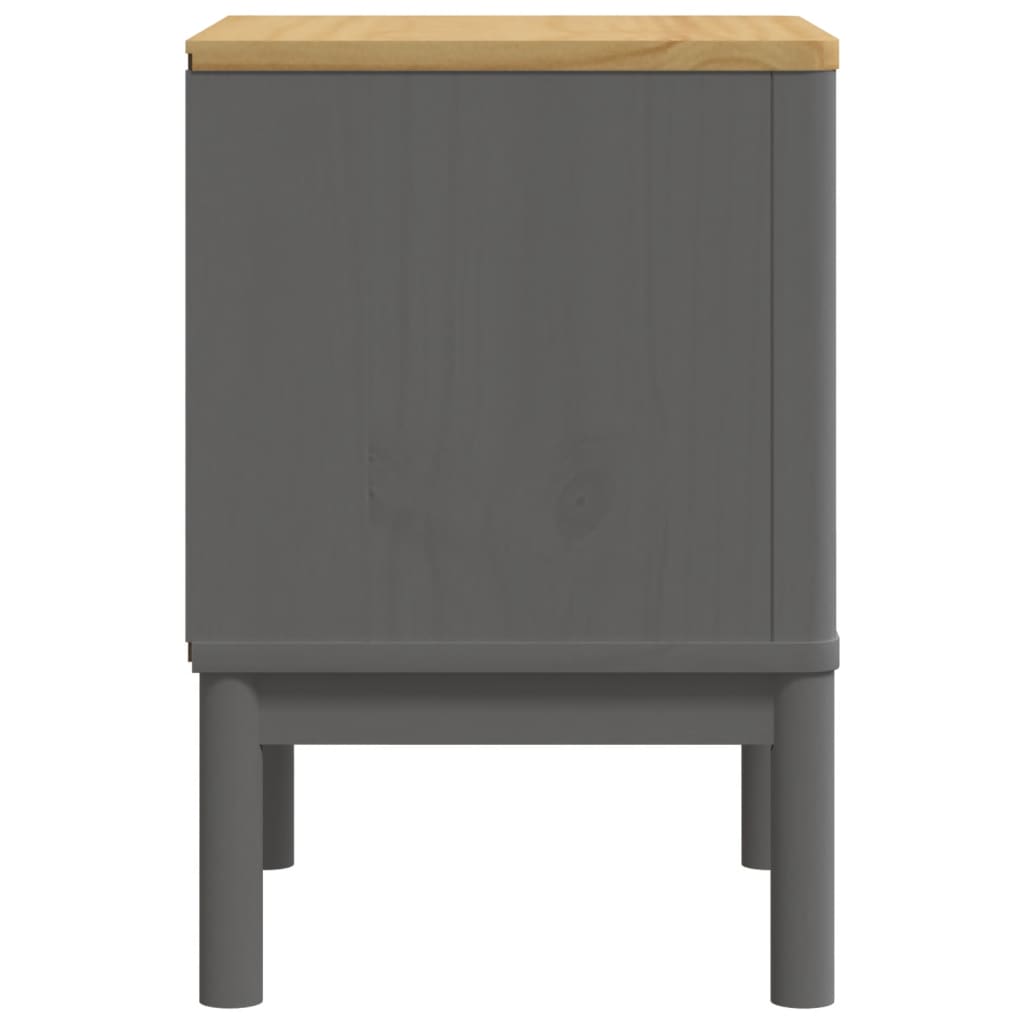 Bedside Cabinet FLORO Gray 17.7"x15.4"x22.4" Solid Wood Pine