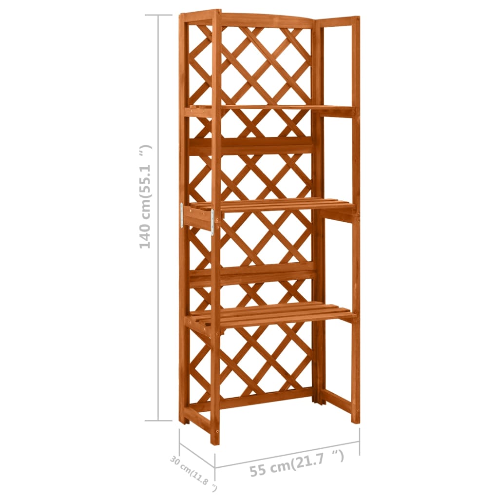 Trellis with Shelves 21.7"x11.8"x55.1" Solid Fir Wood