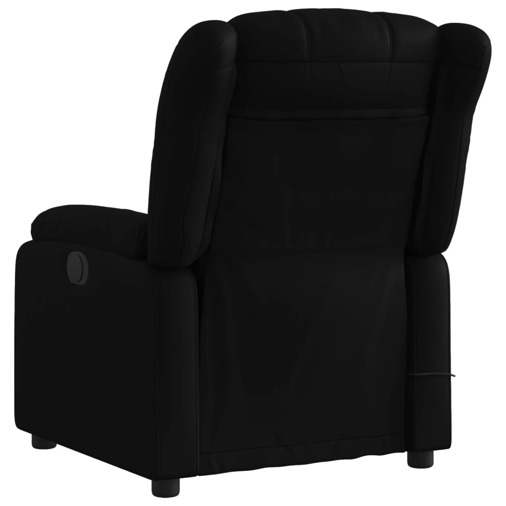 Electric Massage Recliner Chair Black Faux Leather