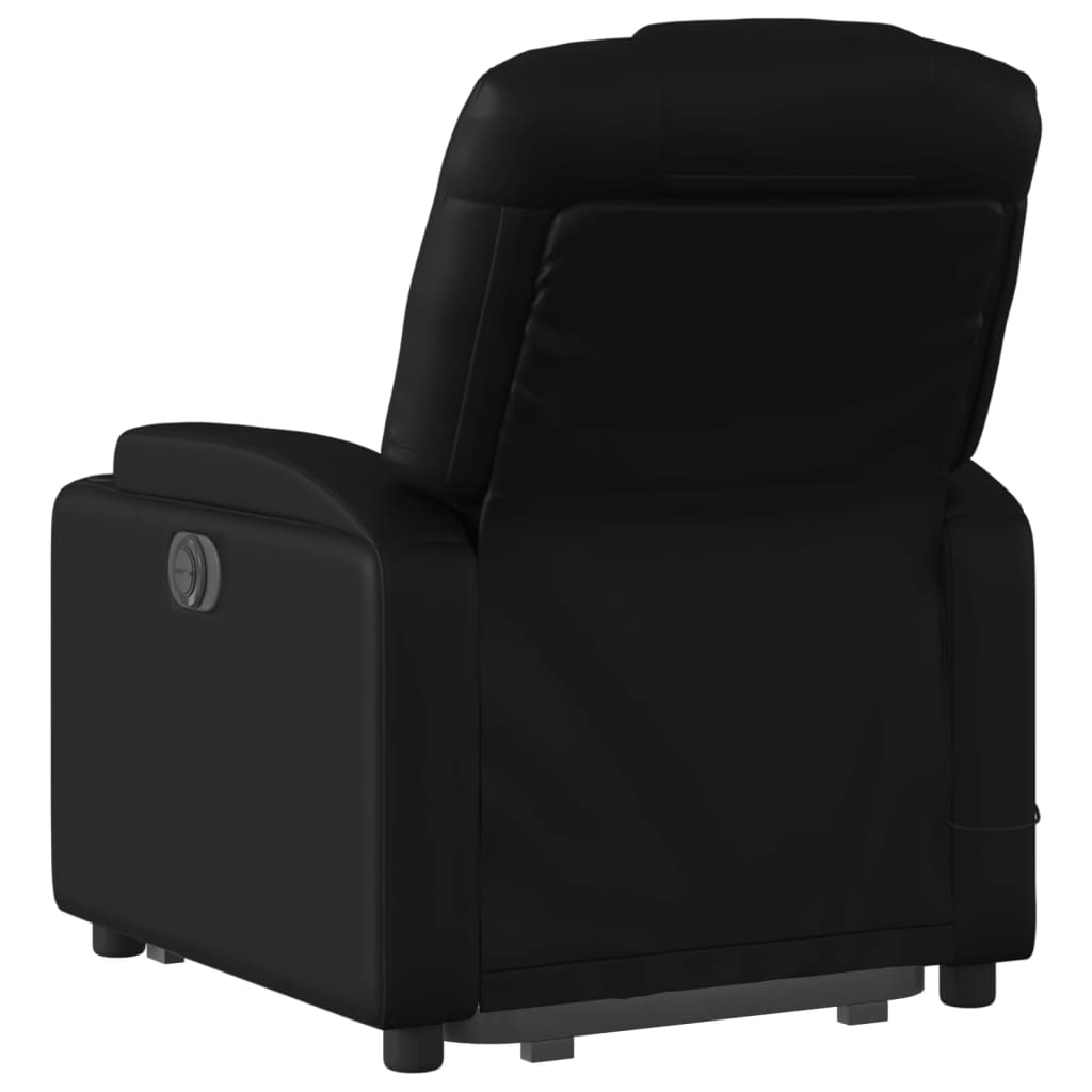 Electric Stand up Massage Recliner Chair Black Faux Leather