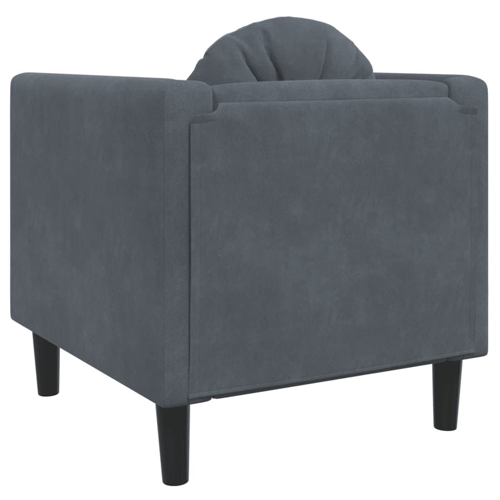 Sofa Chair with Cushion Dark Gray Velvet